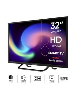 Скидка на Телевизор TV 32 SMART, HD 720p, Smart TV WildRed, черный