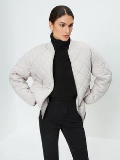 Скидка на Куртка женская короткая оверсайз стеганая без капюшона