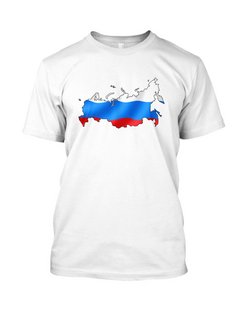 Скидка на Футболка хлопок с принтом гербом Россия Путин