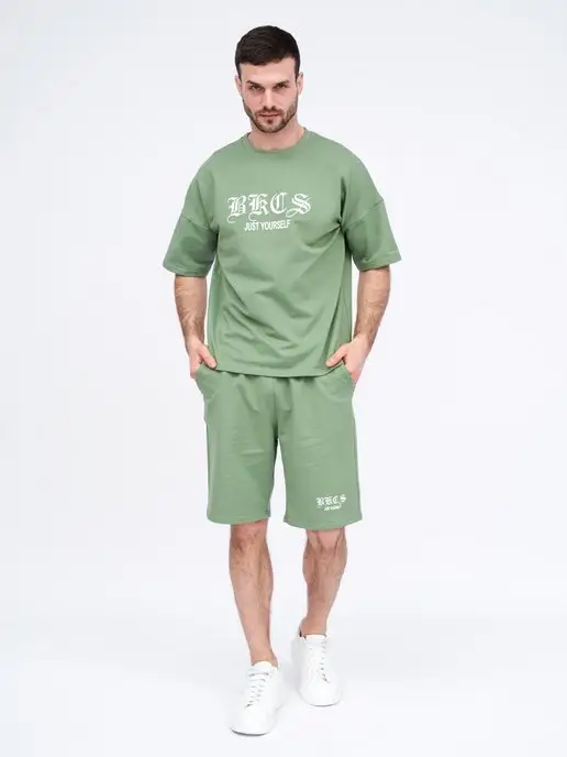 Скидка на Костюм летний спортивный комплект футболка с шортами