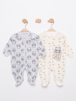Скидка на Комбинезон нательный для малышей пижама комплект 2 шт