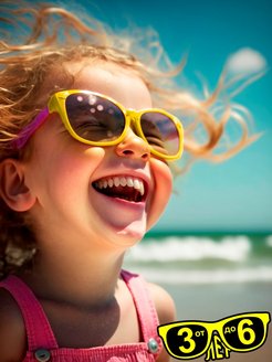 Скидка на Детские солнцезащитные очки желтый и розовый
