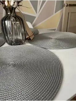 Скидка на Плейсматы круглые сервировочные салфетки на стол набор 4 шт