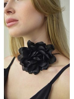 Скидка на Чокер аксессуар черная роза украшение на шею бижутерия