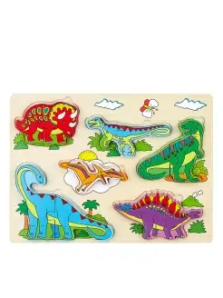 Скидка на Пазл деревянный Животные Динозавры Игрушки Монтессори
