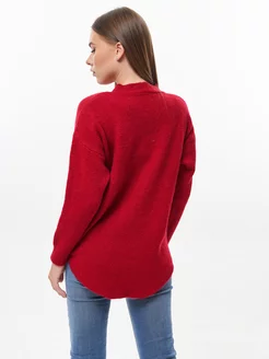 Скидка на Джемпер красный вязаный свитер пушистый