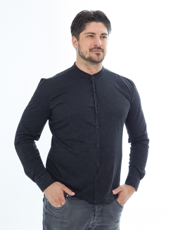Скидка на Лонгслив  мужской базовый/ Рубашка с воротником стойка/футболка с длинным рукавом хлопок 