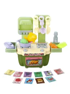 Скидка на Детская кухня с набором посуды и овощами