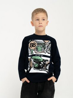 Скидка на Лонгслив для мальчика с принтом футболка с длинным рукавом