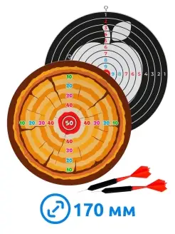 Скидка на Дартс детский Мишень 17 см Дротики 2 шт Игровой набор