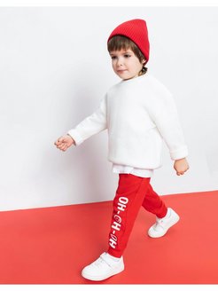 Скидка на Красные спортивные брюки с новогодним принтом для мальчика