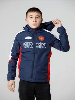Скидка на Ветровка Куртка на флисе теплая спортивная Россия