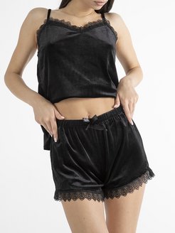 Скидка на Домашняя пижама топ с шортами женская большие размеры