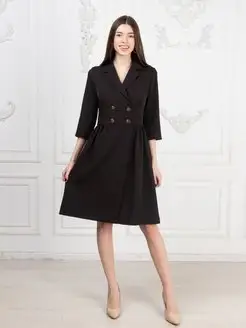 Скидка на Платье пиджак офисное черное