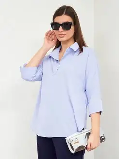 Скидка на Блузка рубашка офисная больших размеров оверсайз летняя