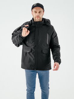 Скидка на Куртка мужская демисезонная с капюшоном удлиненная бомбер