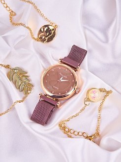 Скидка на Часы наручные с браслетом кварцевые со стразами подарок