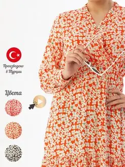 Скидка на Платье женское летнее в цветочках производство Турция