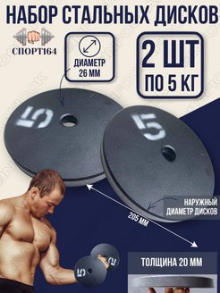 Отзыв на Диски для штанг 5 кг - 2 штуки