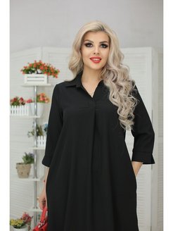 Скидка на Платье рубашка большого размера для полных plus size офисное