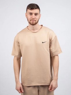 Скидка на Костюм Найк футболка с шортами базовая оверсайз спортивный