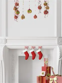 Скидка на Новогодние наклейки на окна декор и украшения для интерьера