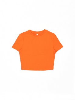 Скидка на Топ-футболка хлопковый укороченный однотонный