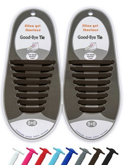 Скидка на Шнурки для обуви резиновые, 16 шт, коричневый