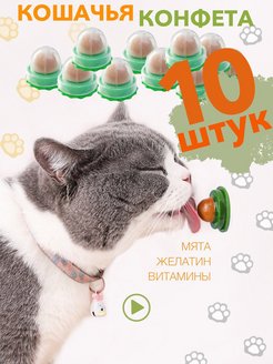 Скидка на Лакомства для кошек, леденец для кота, кошачья мята 10 шт