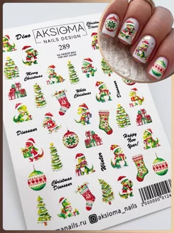 Скидка на Новогодние наклейки слайдеры для ногтей зима снежинки