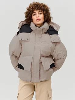 Скидка на Куртка женская зимняя с капюшоном короткая пуховик демисезон