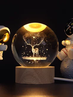 Скидка на Ночник 3D светильник детский Хрустальный шар светящийся