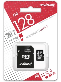 Скидка на Карта памяти 128 Гб micro sd для телефона и др с адаптером