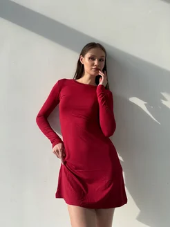 Скидка на Платье мини с длинным рукавом