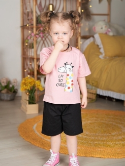 Скидка на Пижама детская футболка с шортами для дома, садика спорт