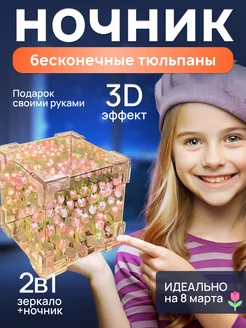 Скидка на Ночник зеркало с тюльпанами