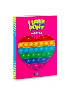 Скидка на Pop it Поп ит Скетчбук А5, 64 листа I love popit