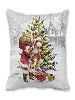 Скидка на Наволочка на подушку чехол подарок новый год дед мороз