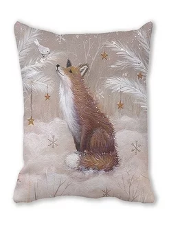 Скидка на Наволочка на подушку чехол подарок новый год лисичка