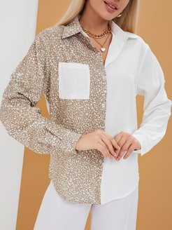 Скидка на Блузка рубашка женская с длинным рукавом нарядная офис