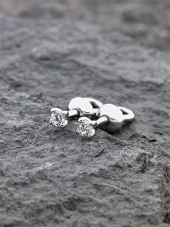 Скидка на Серьги пусеты серебро сережки гвоздики с камнем из серебра