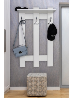 Отзыв на Вешалка настенная белая для прихожей вешалка в коридор дуб