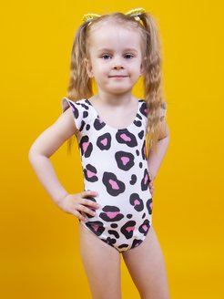 Скидка на Слитный детский купальник для девочки гимнастический