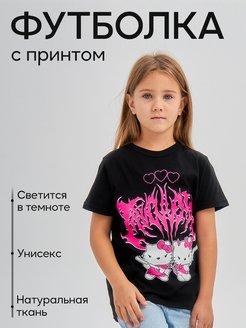 Скидка на Футболка с принтом Hello Kitty