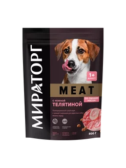 Скидка на Корм MEAT для собак мелких пород с нежной телятиной 0,5 кг