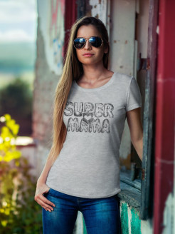 Распродажа Футболка "Супер мама"
Серая женская футболка Супер Мама