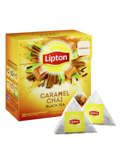 Отзыв на Черный чай в пирамидках Caramel Chai с карамелью, ароматом корицы и экстрактом гвоздики 20 шт