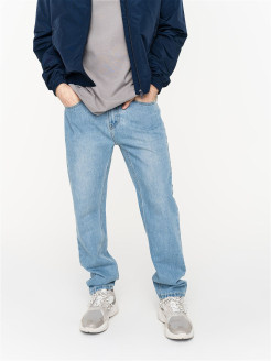 Распродажа Прямые мужские джинсы с высокой посадкой