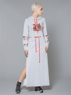 Распродажа Стильное платье длиной макси c креативными вырезами ,с разрезом сбоку в наличии имеется как с принтом  так и без