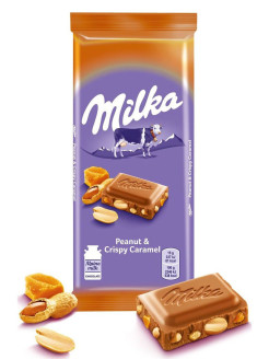 Отзыв на Шоколад молочный с арахисом, кусочками карамели Milka, 90 г